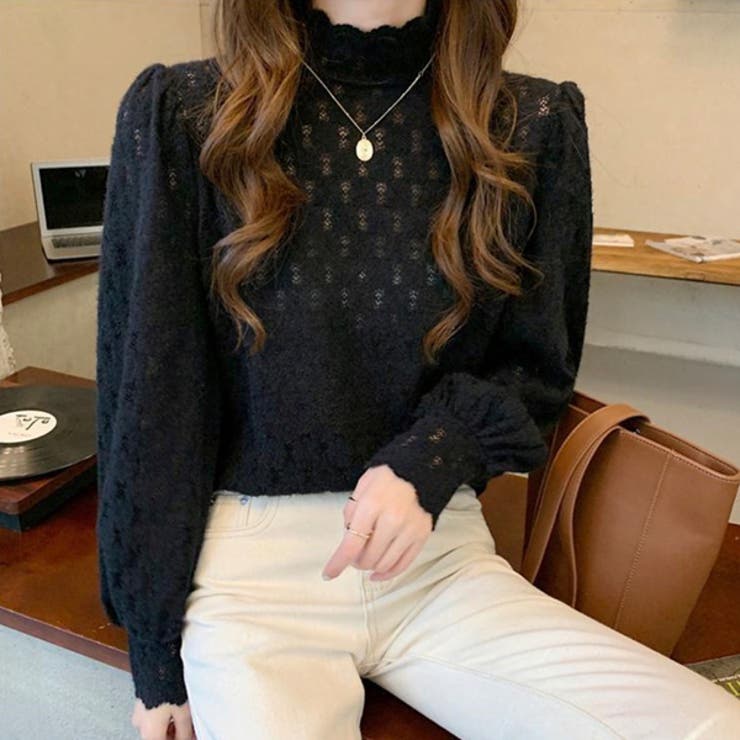 花柄起毛透かしレースプルオーバー | ad thie | 詳細画像7 