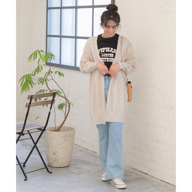 ニットカーディガン ケーブル ショールカラー | ad thie | 詳細画像2 