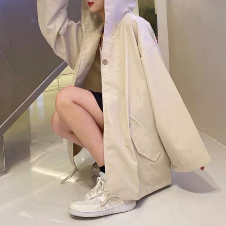 マウンテンパーカー 袖フレア 絞り フード 軽量 春 | ad thie | 詳細画像3 