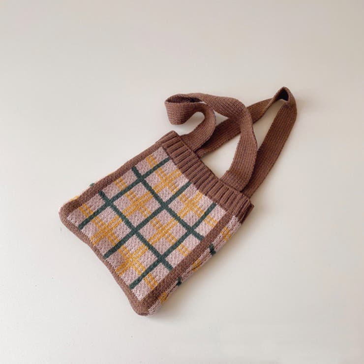 ブラウン | ニット ミニ トート バック | ad thie