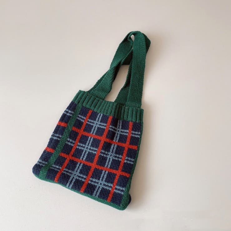 グリーン | ニット ミニ トート バック | ad thie