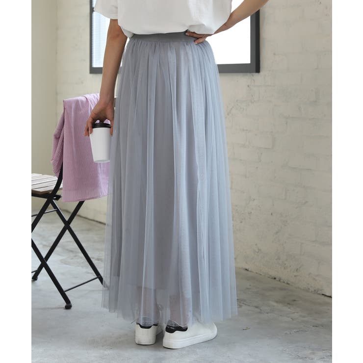 DAY CLOSET スカート ふんわりシフォンのシアーチュールスカート