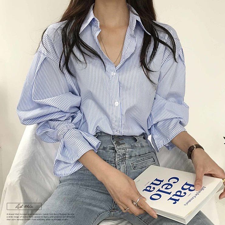 ストライプシャツ ボリューム袖 秋服 秋 冬服 冬 品番 Adew Ad Thie アドティエ のレディース ファッション通販 Shoplist ショップリスト