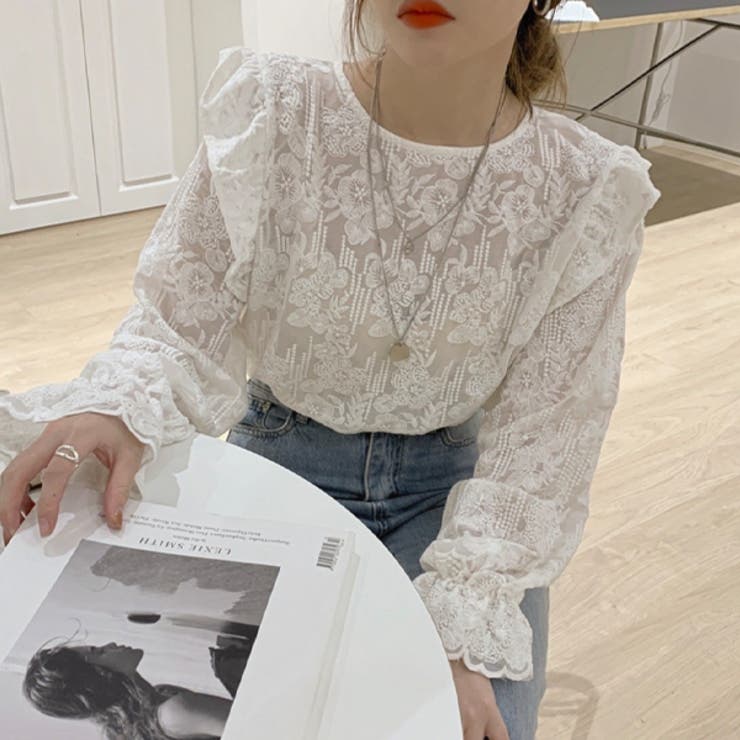着映え◎】刺繍レースブラウス