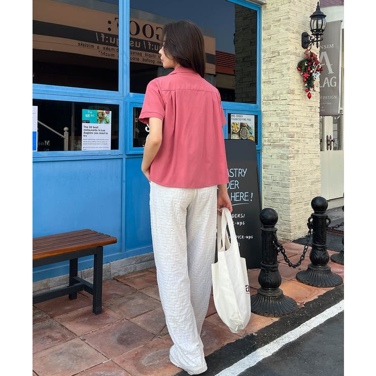 カラーシャツ 開襟 半袖 軽量 タック | ad thie | 詳細画像11 