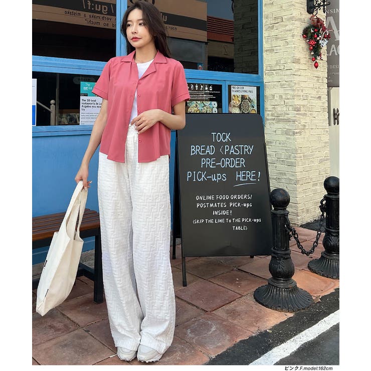 カラーシャツ 開襟 半袖 軽量 タック | ad thie | 詳細画像12 