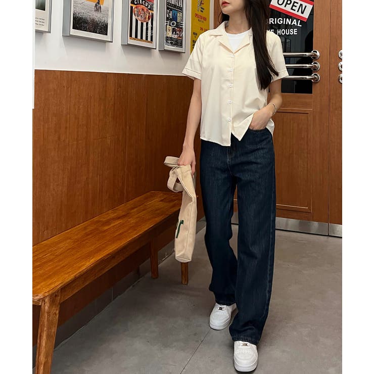 カラーシャツ 開襟 半袖 軽量 タック | ad thie | 詳細画像17 