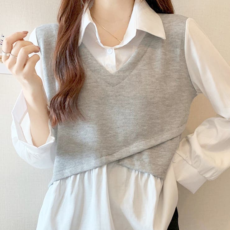 MACHATT フレアドッキングニットシャツ 美品 トップス