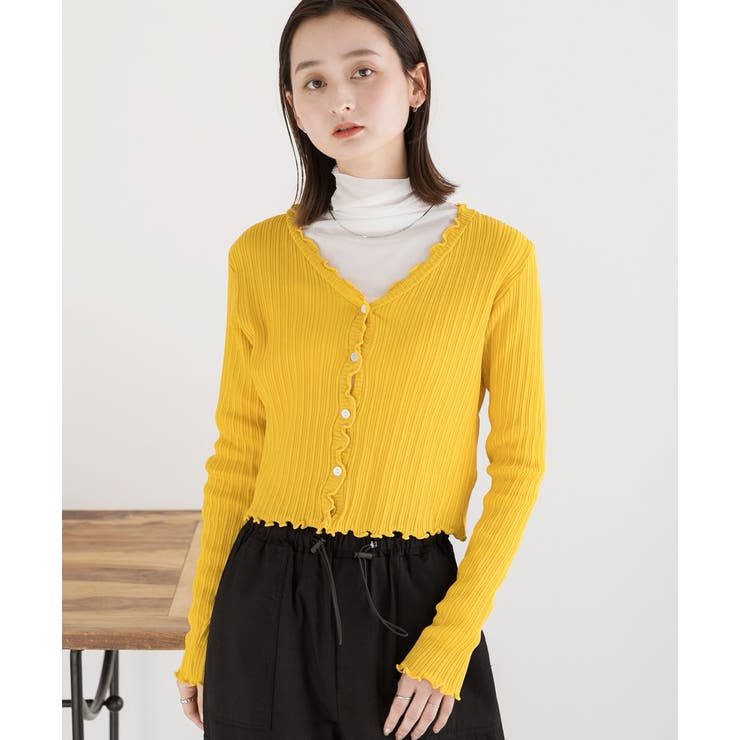 フリルメロー コンパクトリブカーディガン | ad thie | 詳細画像20 