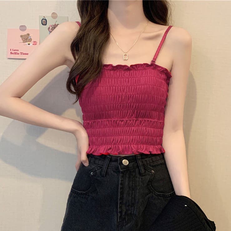 カップ付き シャーリングブラ カップ付きシャーリングキャミ[外で着られるブラトップスOUT BRA