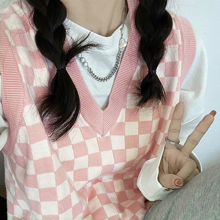 フラッグチェック柄ベスト | ad thie | 詳細画像10 