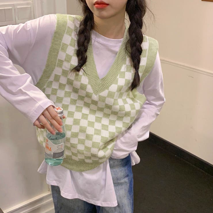 フラッグチェック柄ベスト | ad thie | 詳細画像15 