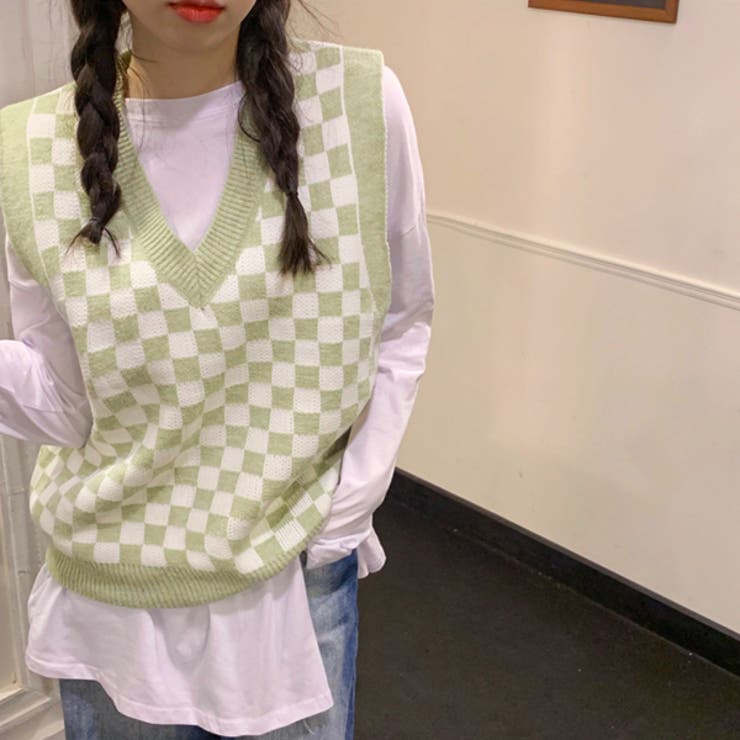 フラッグチェック柄ベスト | ad thie | 詳細画像16 