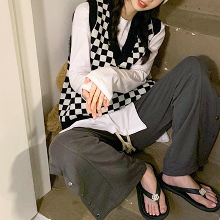 フラッグチェック柄ベスト | ad thie | 詳細画像4 