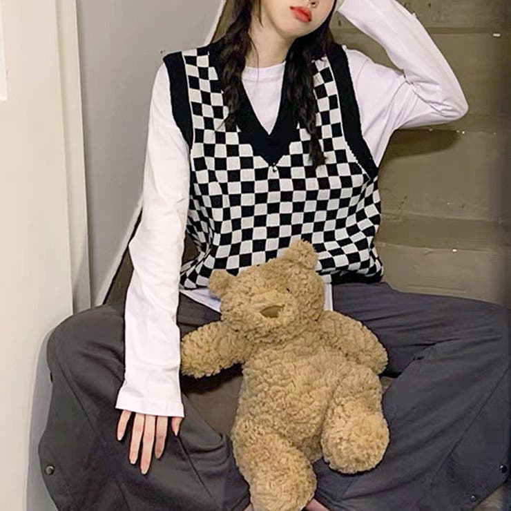 フラッグチェック柄ベスト | ad thie | 詳細画像5 