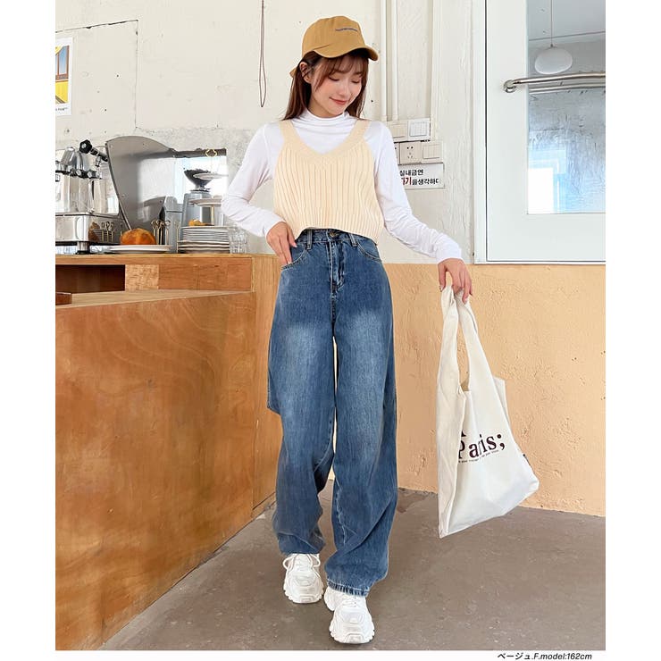 Vネックかぎ編みサマーニットベスト | ad thie | 詳細画像5 