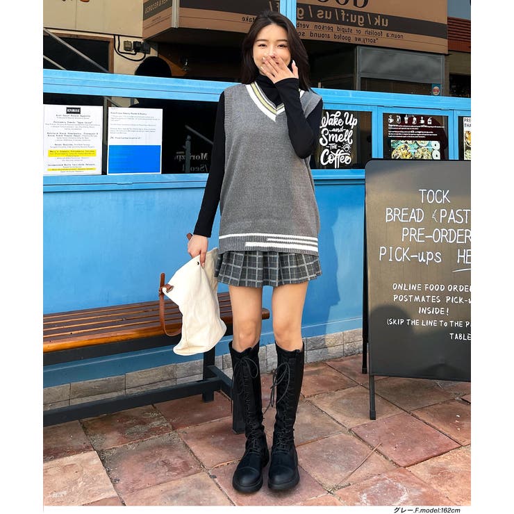 ラインビックベスト Vネック | ad thie | 詳細画像8 