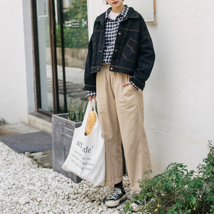 デニムジャケット Gジャン バックボタン ショート ゆったり | ad thie | 詳細画像4 