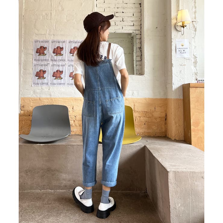 ARULLE ストラップデニムパンツ（デニムサロペット） strap denim pants | ARULLE