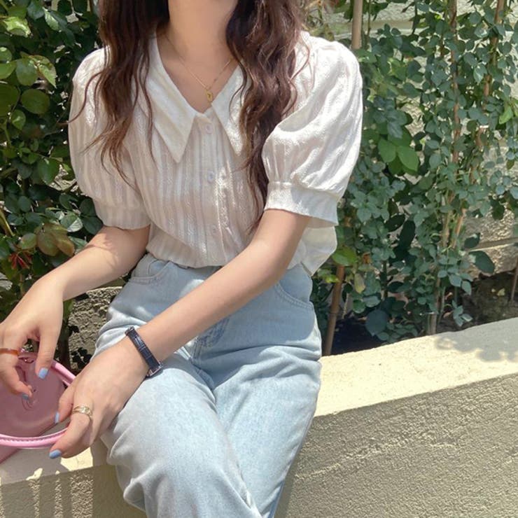 パフスリーブ ショート丈 ペールトーン ブラウス | ad thie | 詳細画像10 