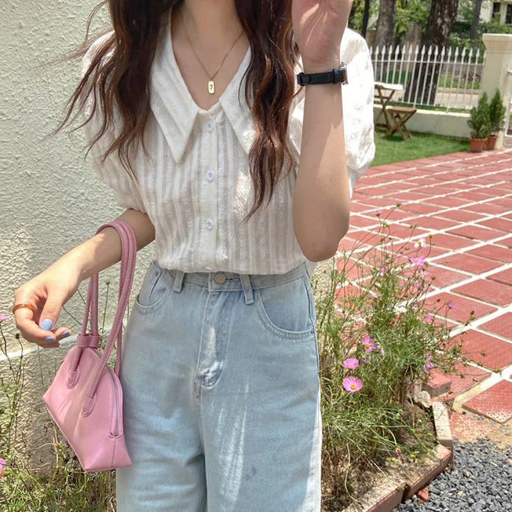 パフスリーブ ショート丈 ペールトーン ブラウス | ad thie | 詳細画像12 