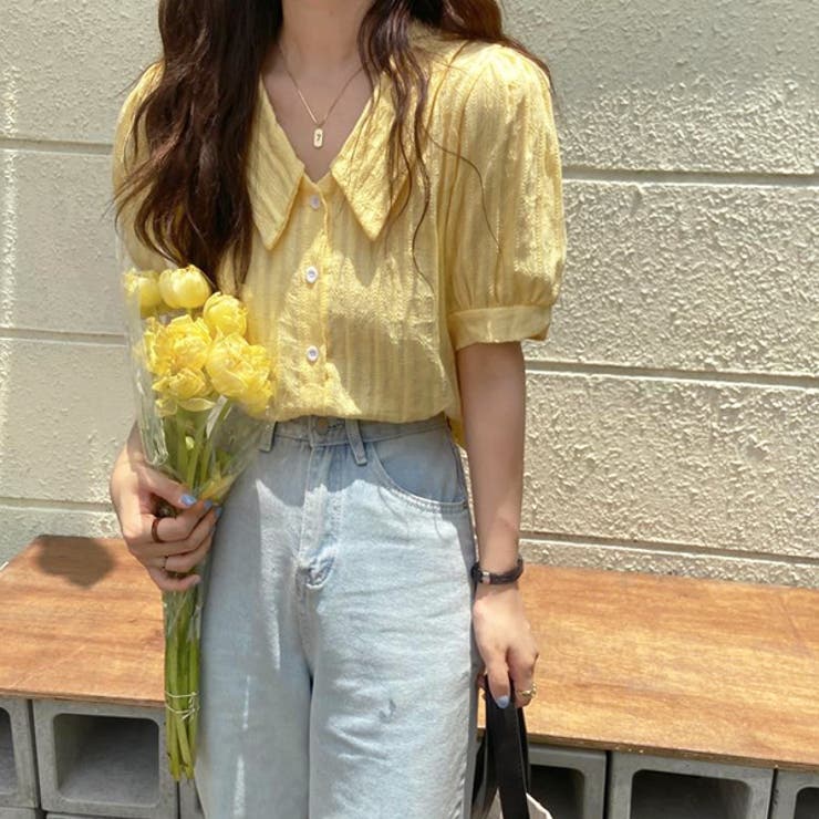 パフスリーブ ショート丈 ペールトーン ブラウス | ad thie | 詳細画像15 