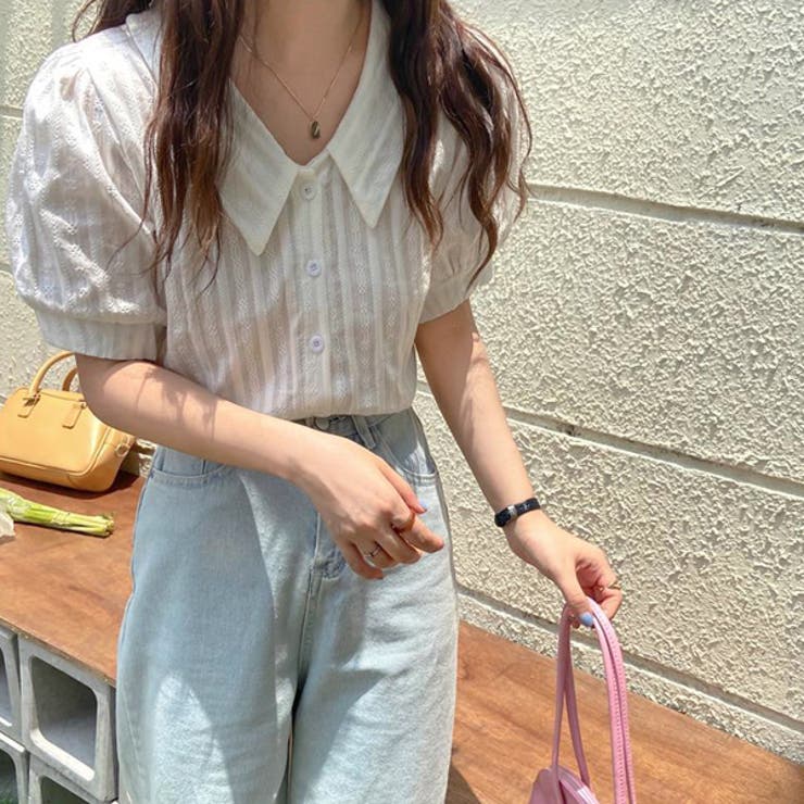 パフスリーブ ショート丈 ペールトーン ブラウス | ad thie | 詳細画像8 