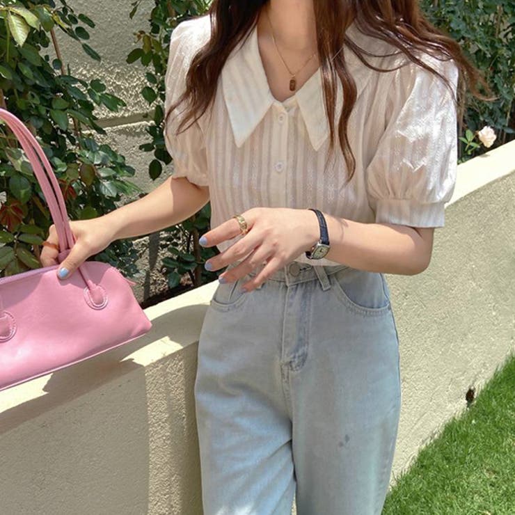 パフスリーブ ショート丈 ペールトーン ブラウス | ad thie | 詳細画像9 