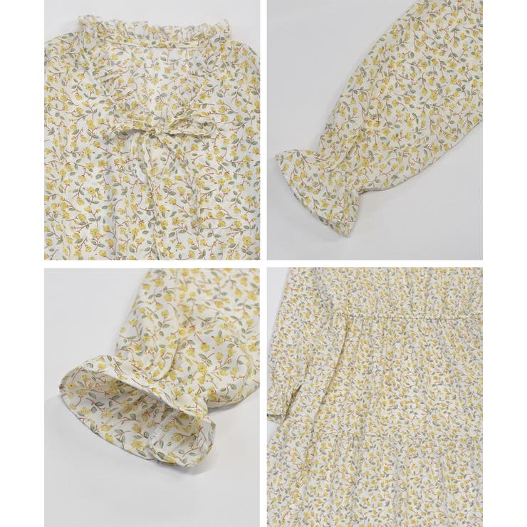 キャンディースリーブ小花柄長袖ワンピース | ad thie | 詳細画像20 