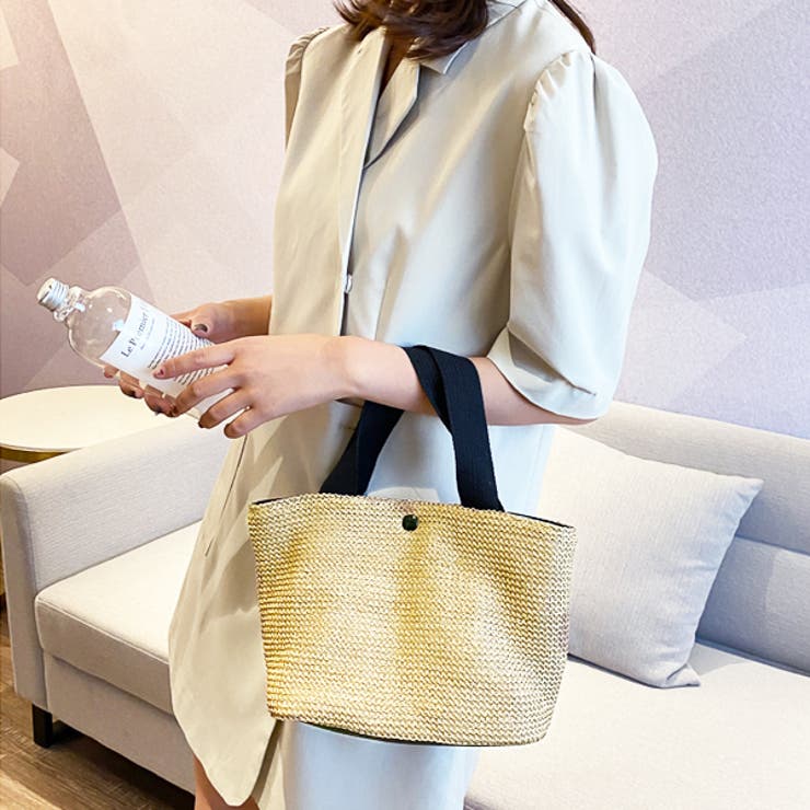 配色エコレザー ペーパー素材ミニバッグ | ad thie | 詳細画像12 