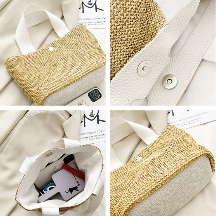 配色エコレザー ペーパー素材ミニバッグ | ad thie | 詳細画像4 