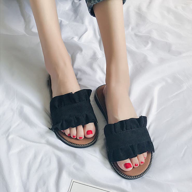 スウェードフリルフラットサンダル | ad thie | 詳細画像12 