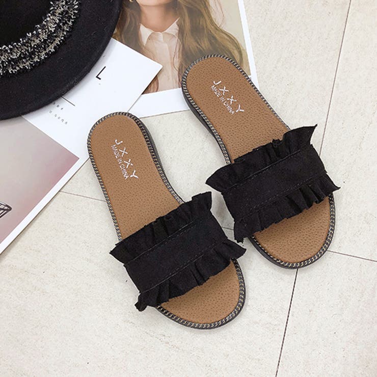 スウェードフリルフラットサンダル | ad thie | 詳細画像15 