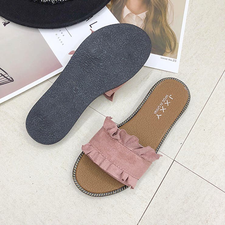 スウェードフリルフラットサンダル | ad thie | 詳細画像18 