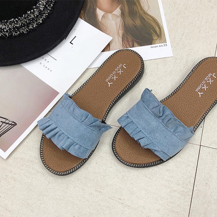 スウェードフリルフラットサンダル | ad thie | 詳細画像20 