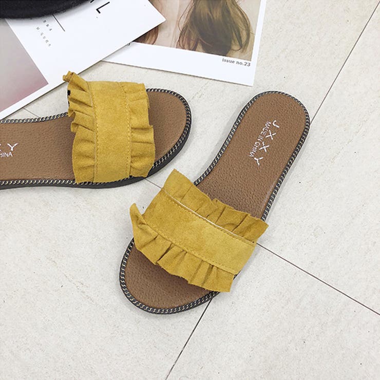 スウェードフリルフラットサンダル | ad thie | 詳細画像9 