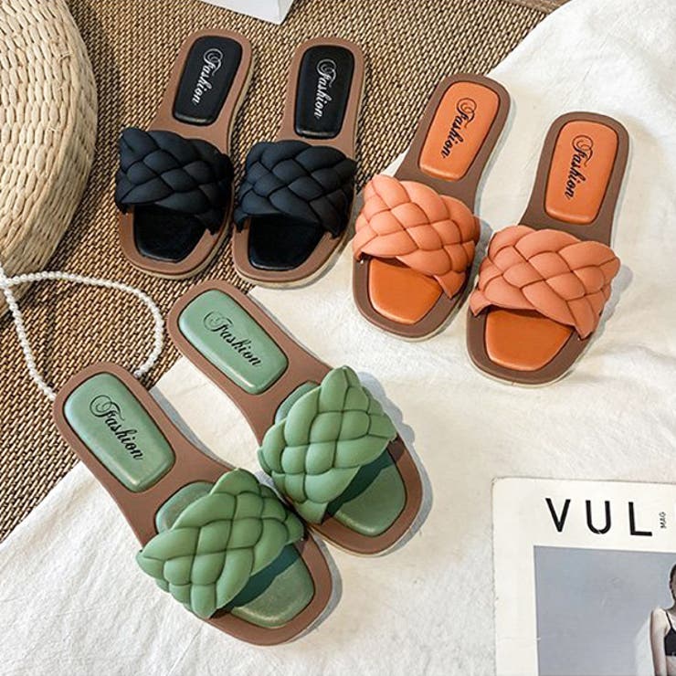 編み込み キルティング風 フラットサンダル  | ad thie | 詳細画像4 