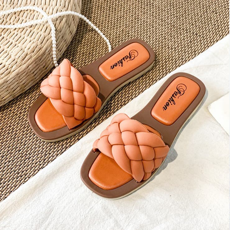 編み込み キルティング風 フラットサンダル  | ad thie | 詳細画像6 