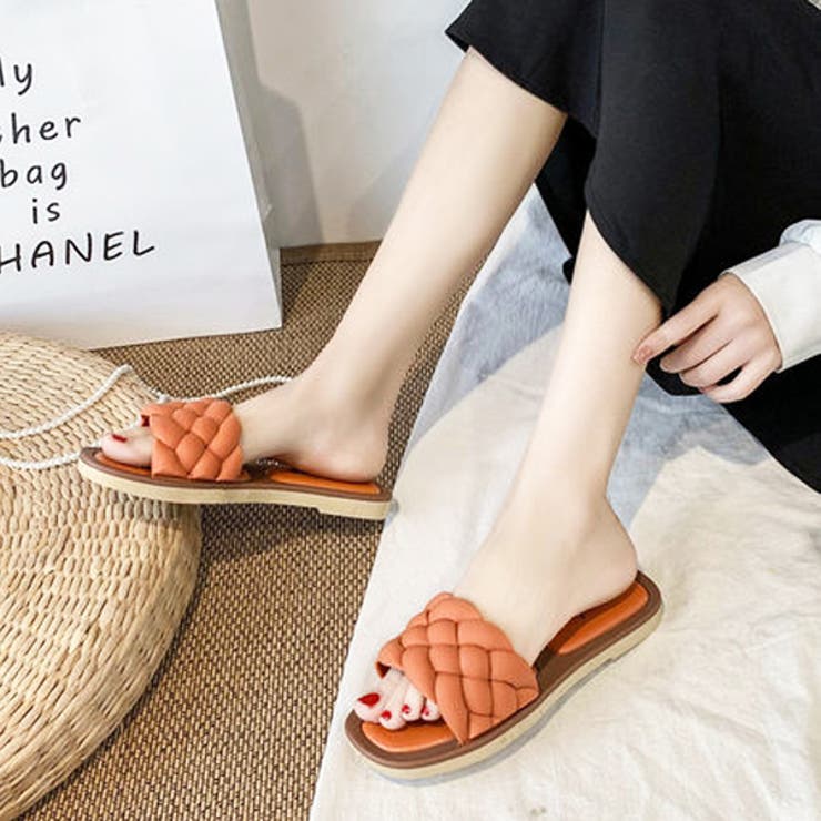 編み込み キルティング風 フラットサンダル  | ad thie | 詳細画像7 