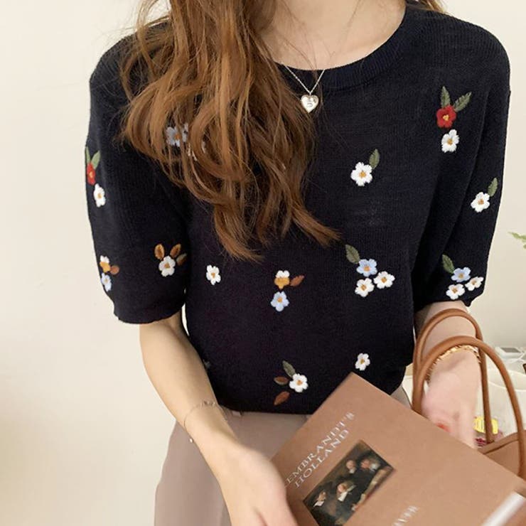 Brisa フラワー刺繍シアーニット 刺繍シアーニット | mystic(ミスティック)レディース | PAL