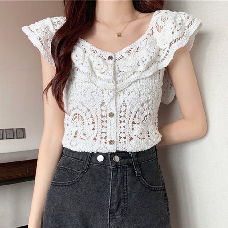 新品同様 前ボタンフレンチスリーブ GeeRA｜綿タッチフレンチスリーブブラウス | Rakuten Fashion