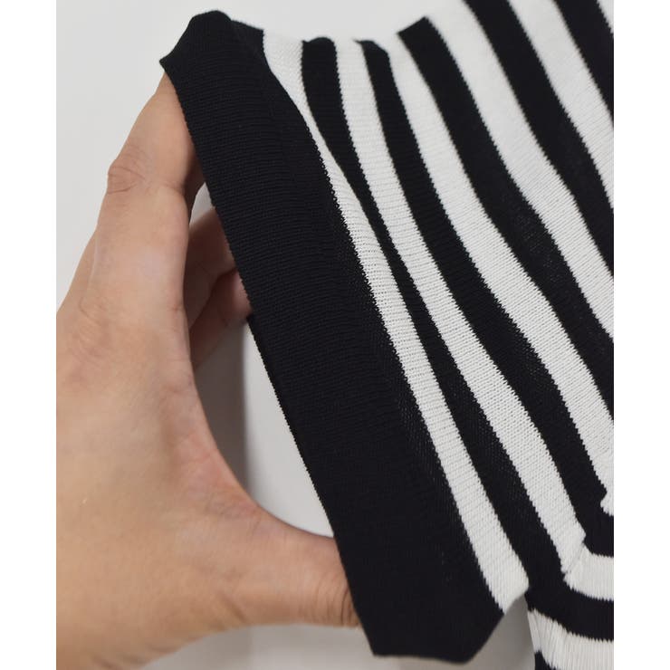 ちらっと肩見せ ボーダーサマーニット | ad thie | 詳細画像12 