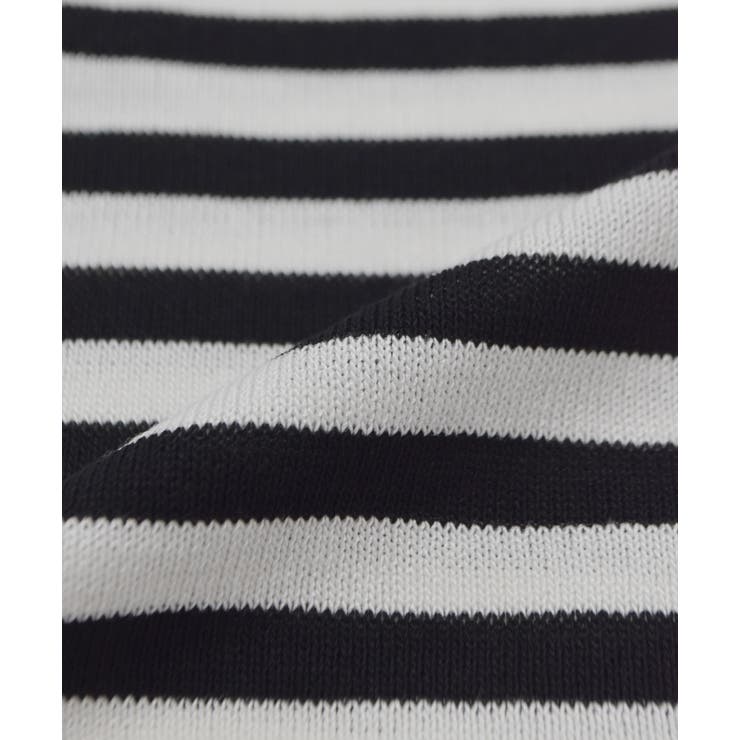 ちらっと肩見せ ボーダーサマーニット | ad thie | 詳細画像13 