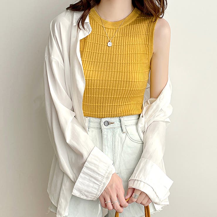 リブニット サマーノースリーブ[品番：ADEW0003669]｜ad thie