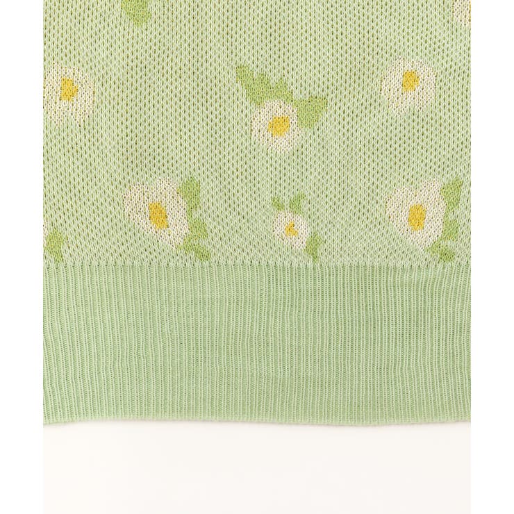 ショート丈 花柄サマーニット[品番：ADEW0003708]｜ad thie