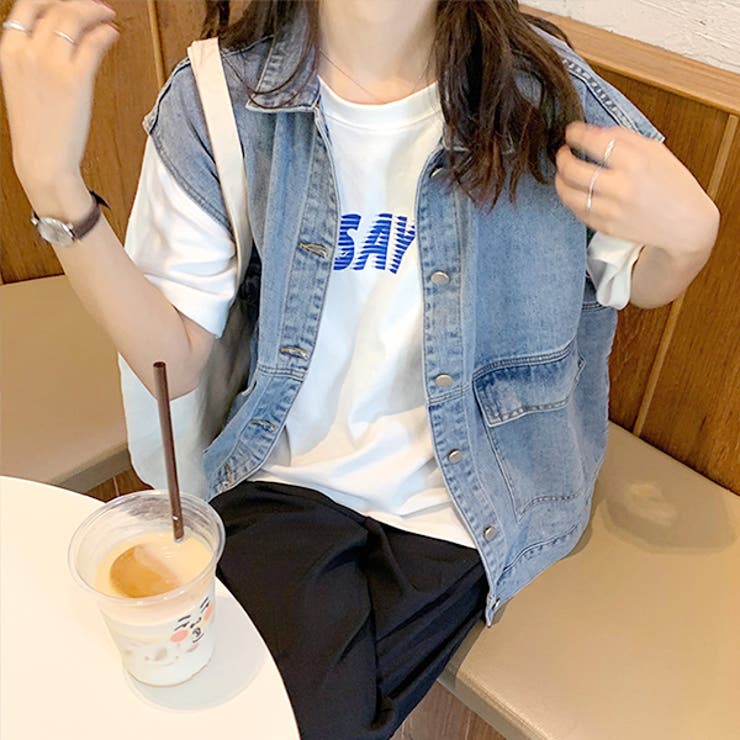 ビックシルエットポケットデニムベスト | ad thie | 詳細画像10 