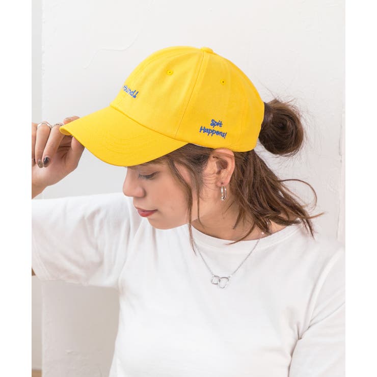 イエロー | コットン100% 刺繍ロゴキャップ カラフル | ad thie