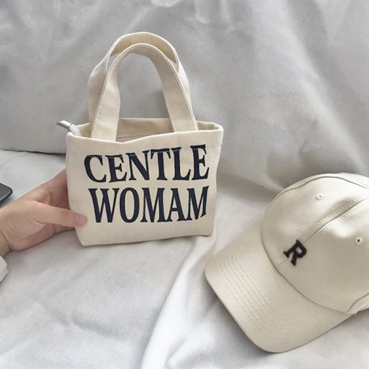 ロゴ ファスナー付き キャンバスミニバッグ | ad thie | 詳細画像5 