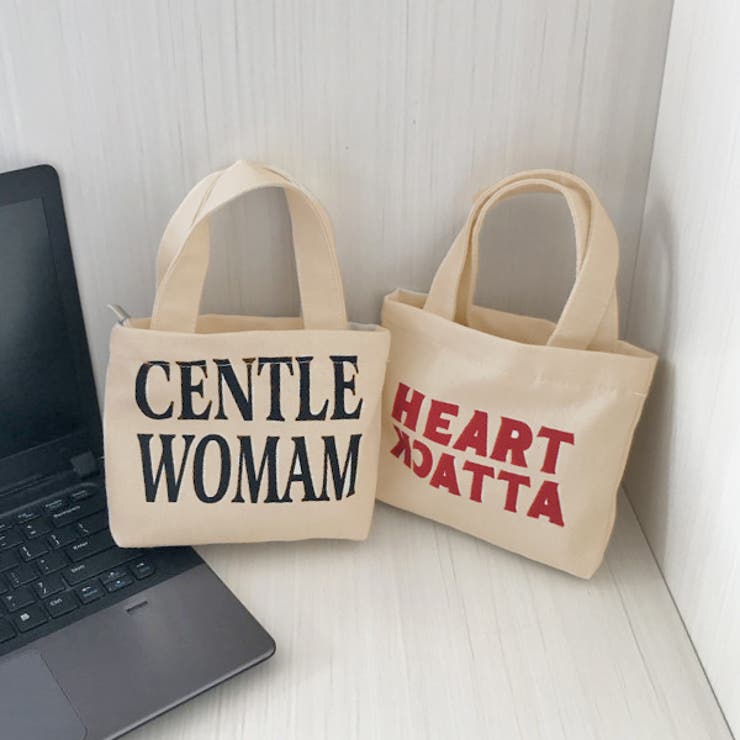 ロゴ ファスナー付き キャンバスミニバッグ | ad thie | 詳細画像7 