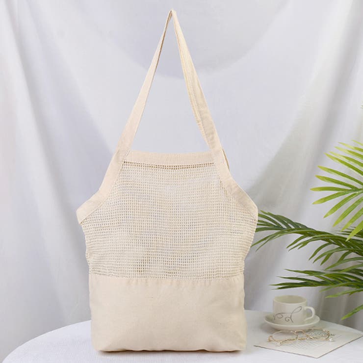 オフホワイト | コットンメッシュトートバッグ | ad thie